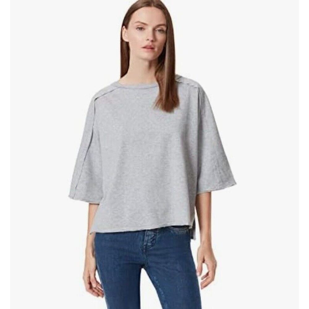 Frayed Jeans Women's Hi Low Blouse XS NWT Minimal Lounge Chic Oversized Modern